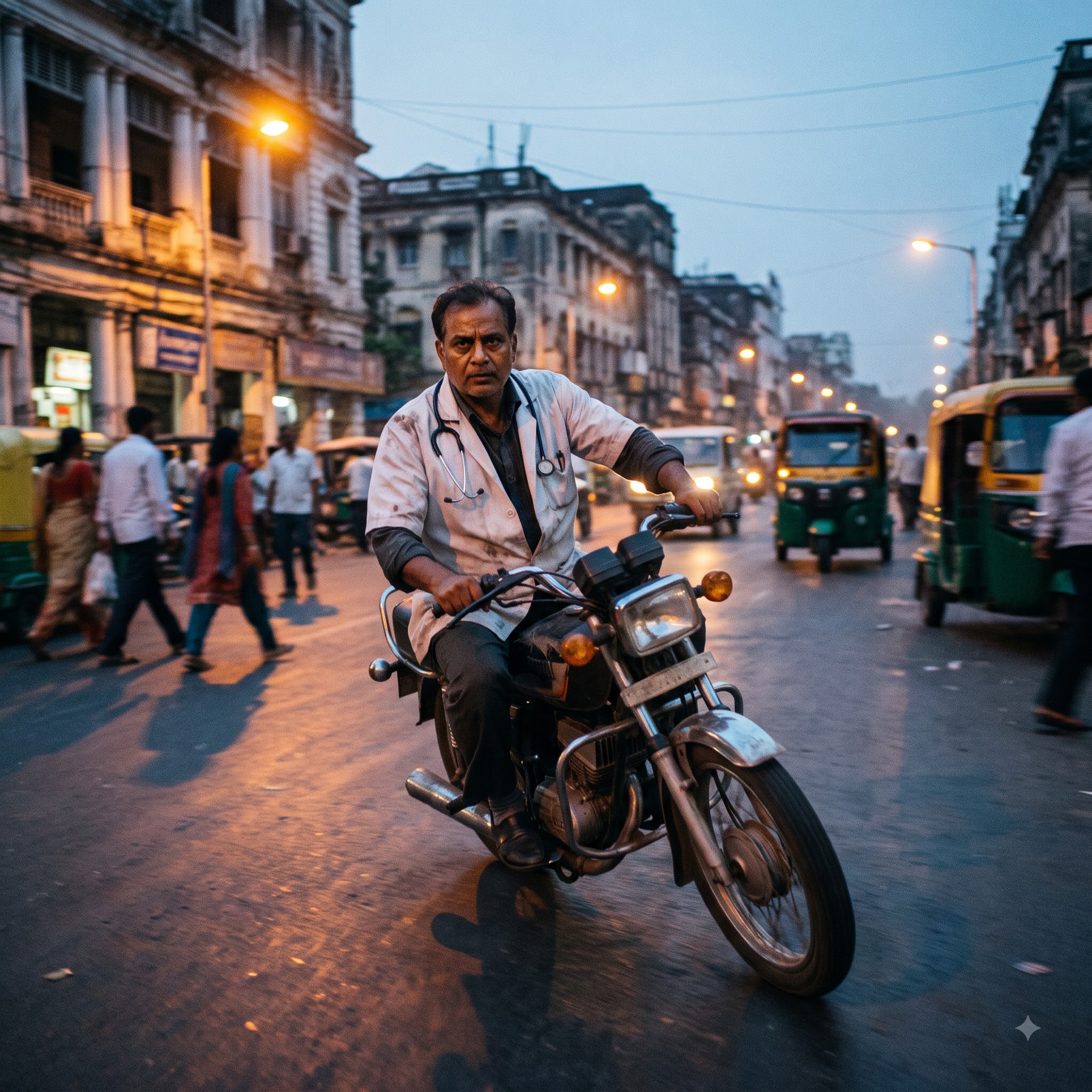 A doctor rushing to save a life